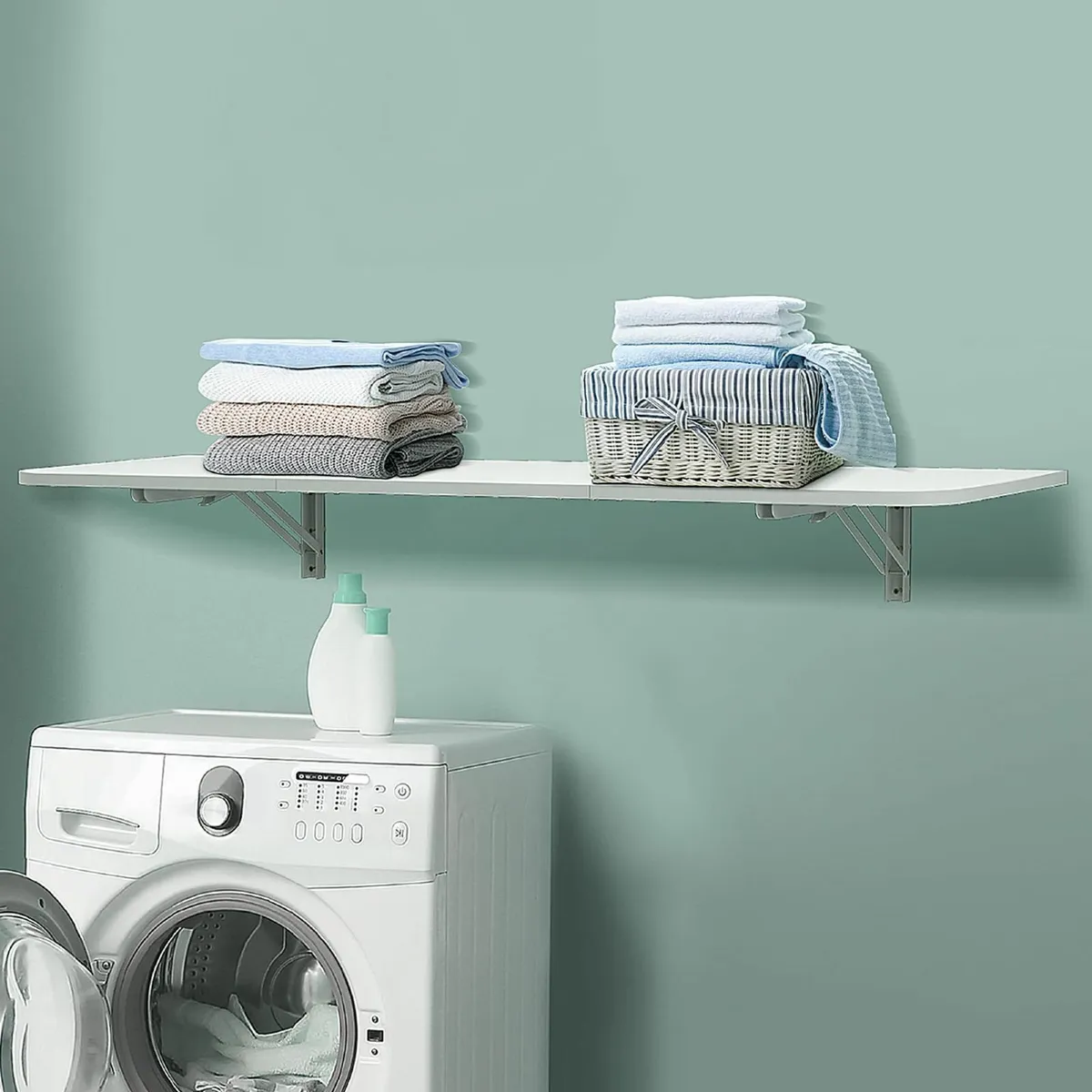 Wall Mounted Folding Table 120x40cm Laundry - Image 3