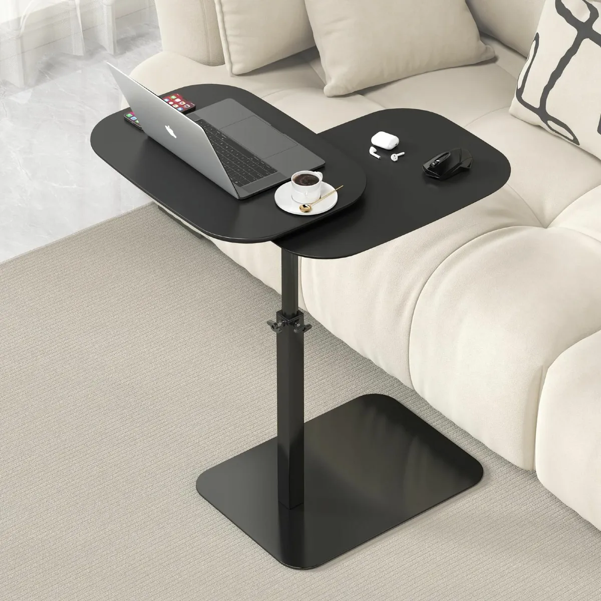 Adjustable Height C Shaped Side Table 360degreesSw - Image 1