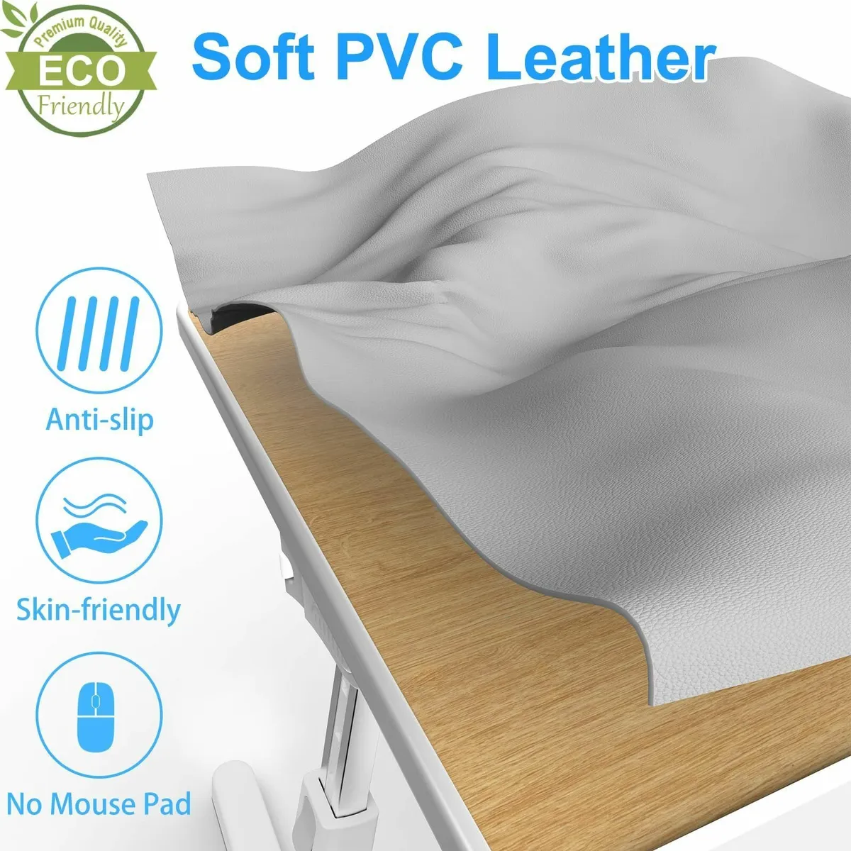 Laptop Bed Desk Leather Adjustable Height Angle - Image 3