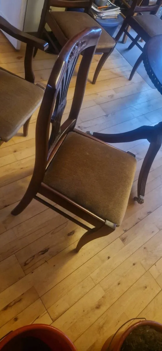 Mahogany table and chairs - Image 3