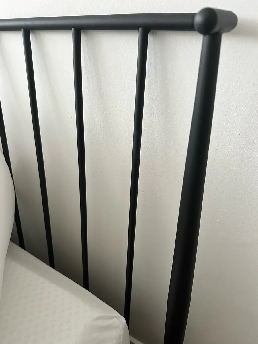 Black double bed frame and base - Image 2