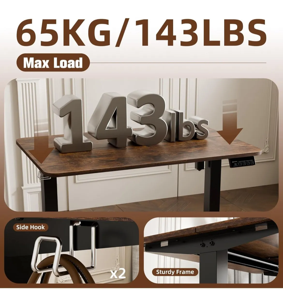 Electric Standing Desk 90x60cm - Image 4