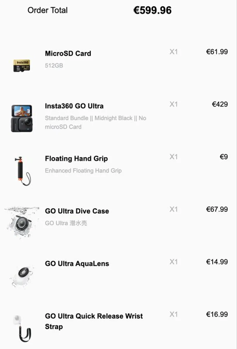 Insta360 GO Ultra + 512 GB SD Card, Dive Case, and lots of accessories - Image 2