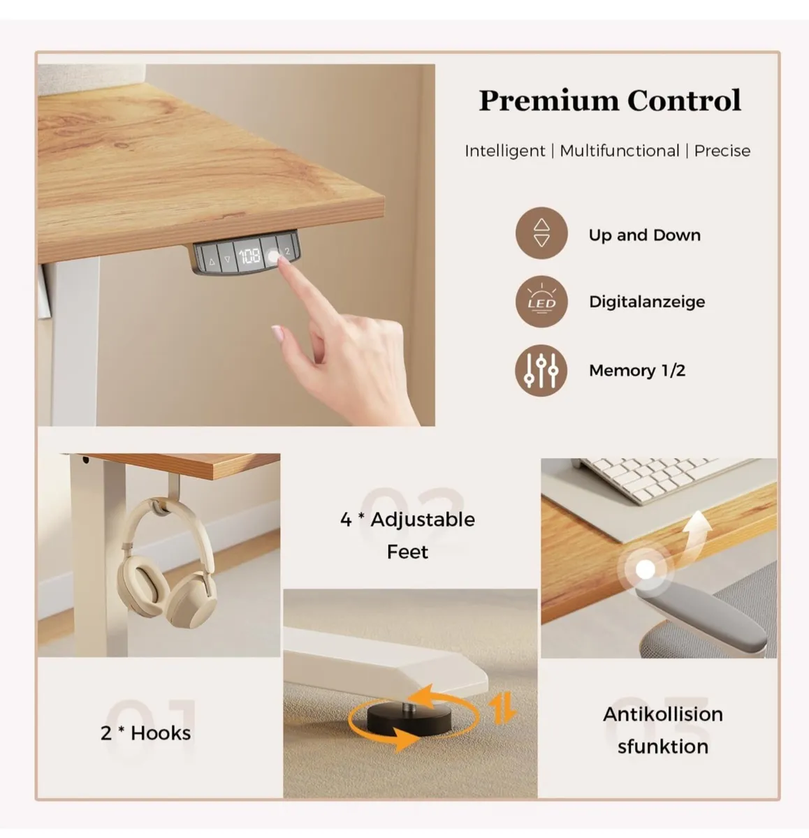 Ergonomic Standing Desk, 120 x 60 cm - Image 3