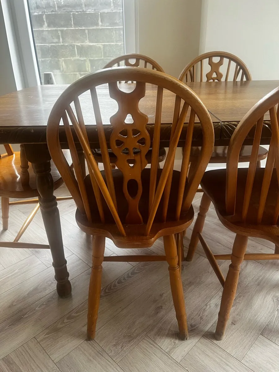 Solid Wood Extendable Dining Table & 6 Chairs - Image 2