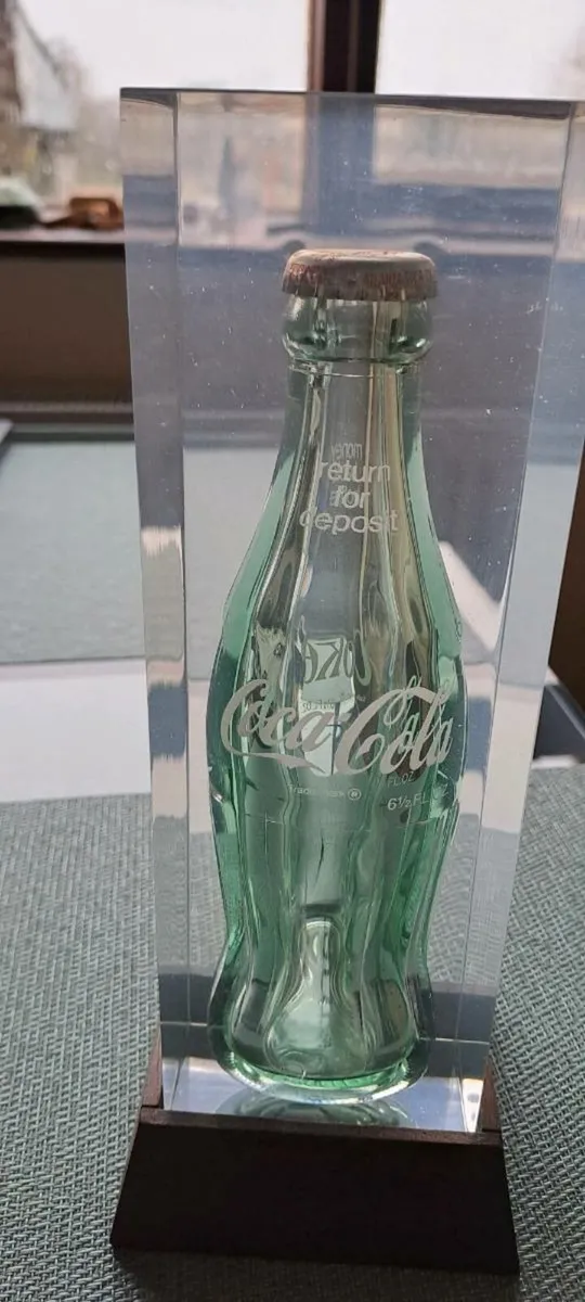 Coca Cola bottle in acrylic block. - Image 1