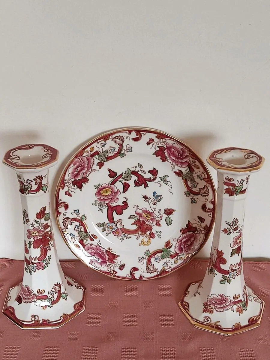 Vintage Mason's Red Mandalay octagonal candlestick - Image 1