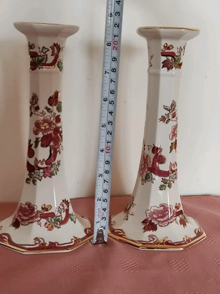 Vintage Mason's Red Mandalay octagonal candlestick - Image 2