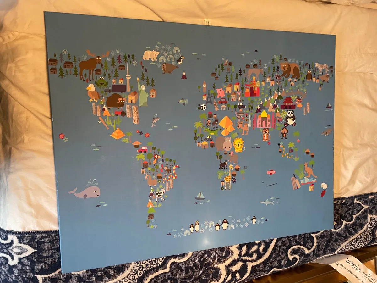 Children’s artwork print map of the world - Image 1