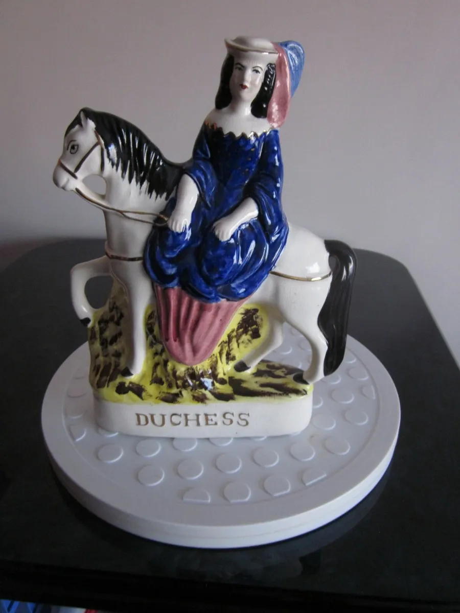 Antique Staffordshire Porcelain Duchess Figure - Image 1