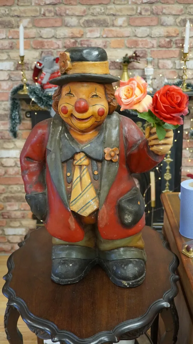 Vintage Gentleman Clown with Roses - Image 1