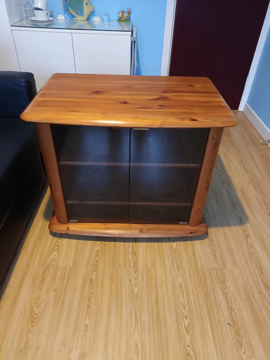 Solid Wood and Glass TV Stand - Image 1