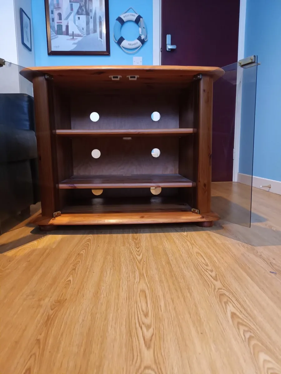 Solid Wood and Glass TV Stand - Image 4