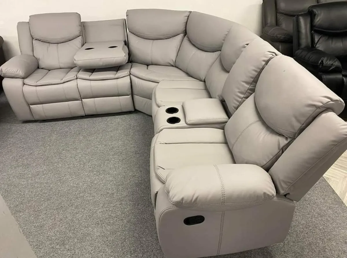 Valarie Manual Corner Leather Recliner Sofa - Image 3