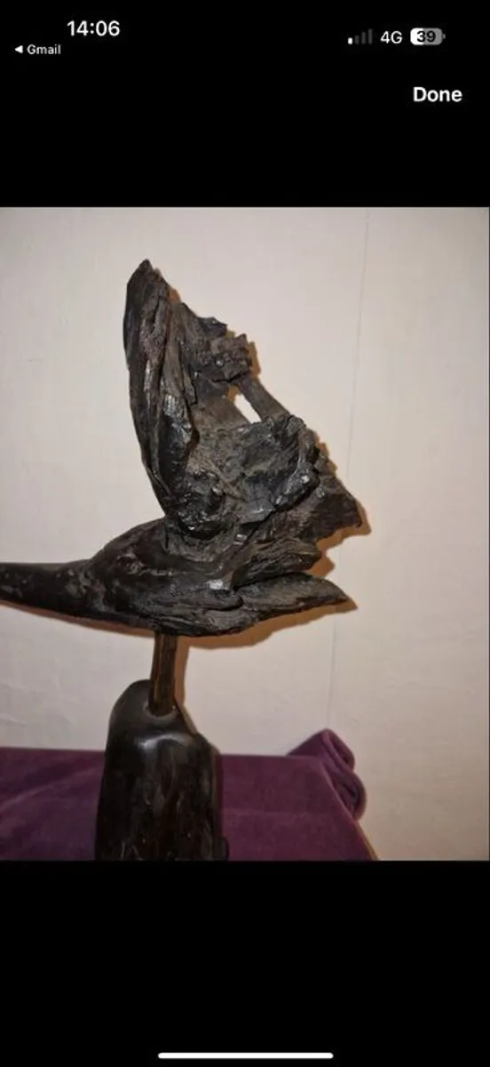 Stunning Bog Oak Duck Sculpture - Image 1
