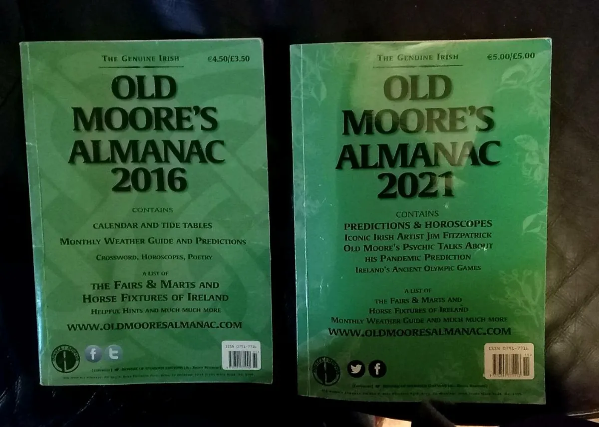 Two Old Moore's Almanacs 2016 2021