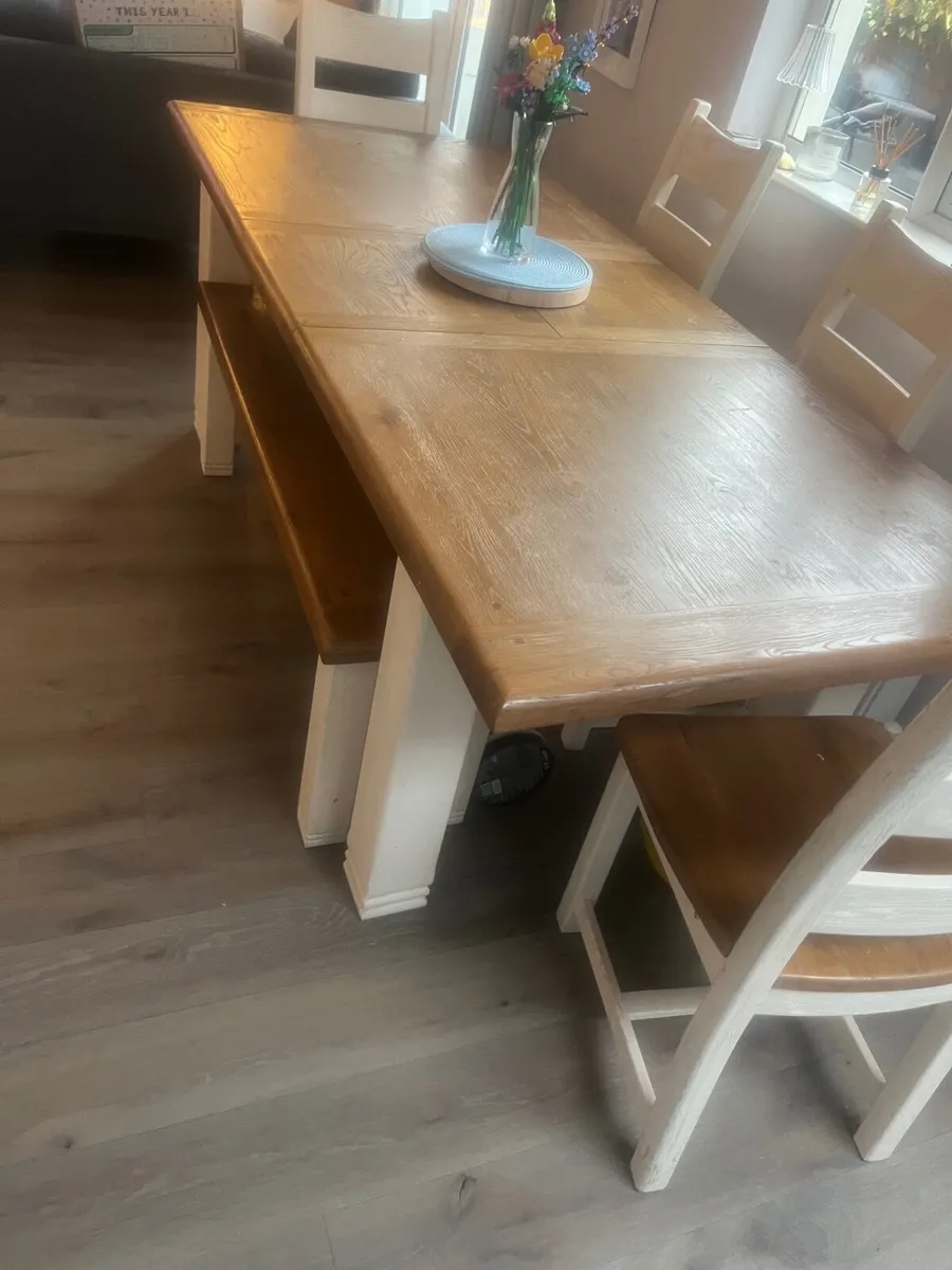 Dining table with bench & chairs - Image 2