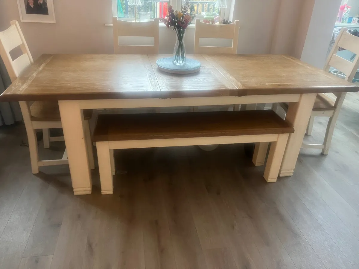 Dining table with bench & chairs - Image 3