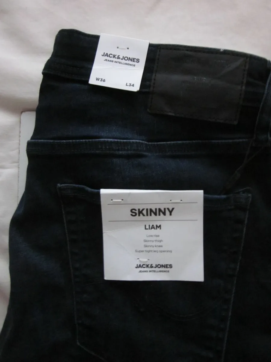 Jack&Jones Blue Denim Liam Skinny Jeans New - Image 1