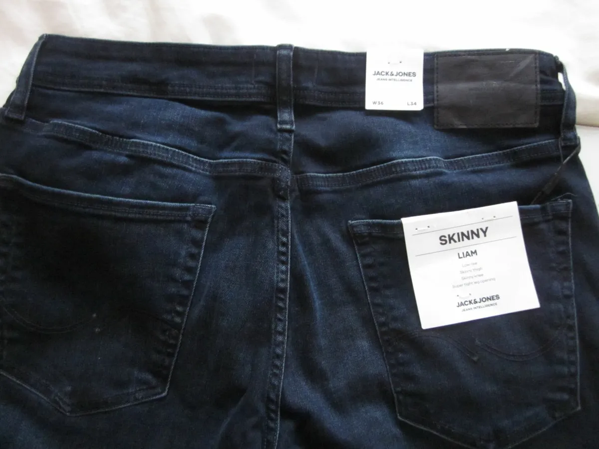 Jack&Jones Blue Denim Liam Skinny Jeans New - Image 4