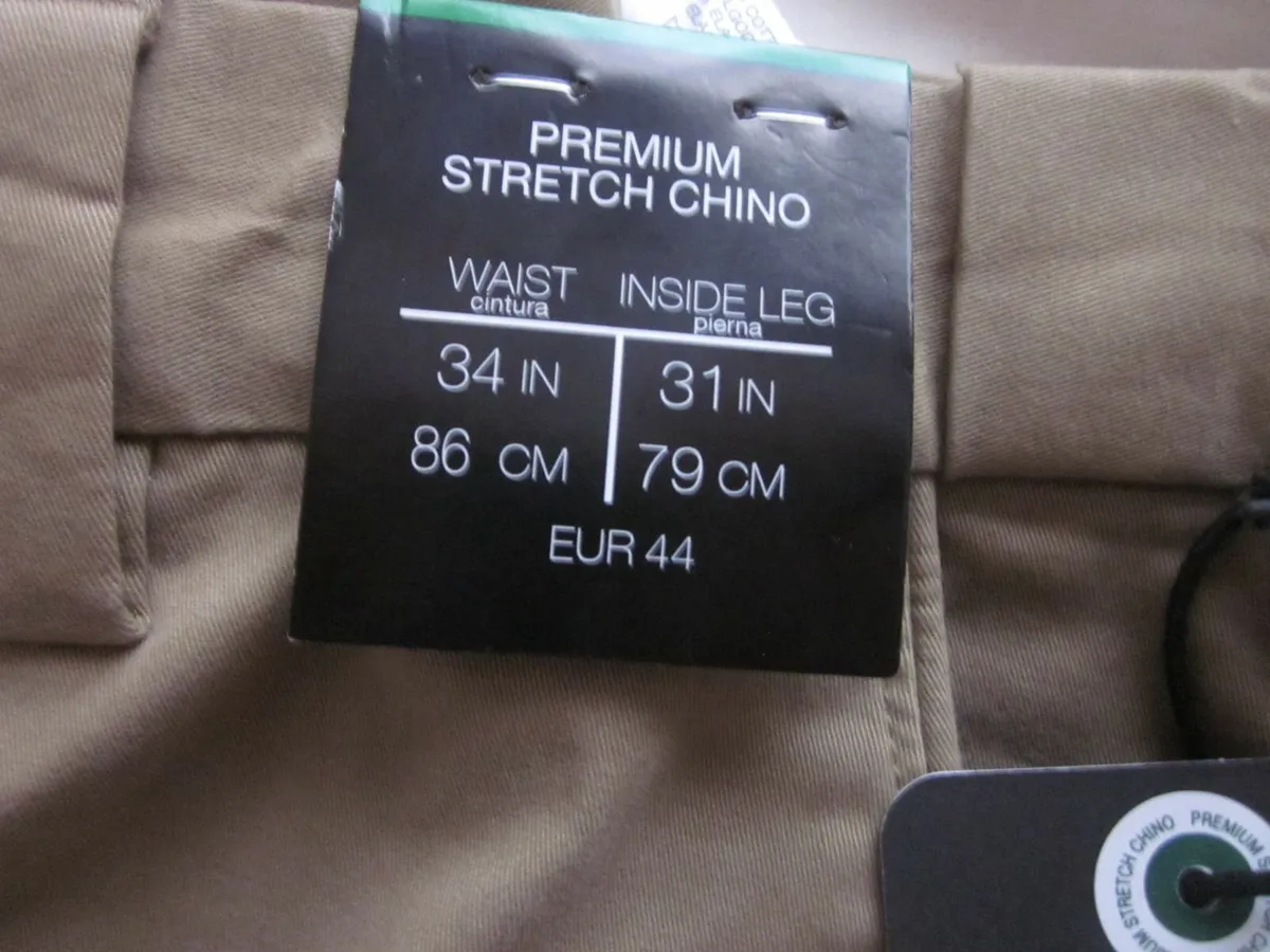 Dunnes Premium Stretch Chino 34/31 New - Image 4