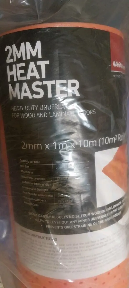 Flooring underlay 2mm Heat Master 1 x 10m Rolls - Image 2