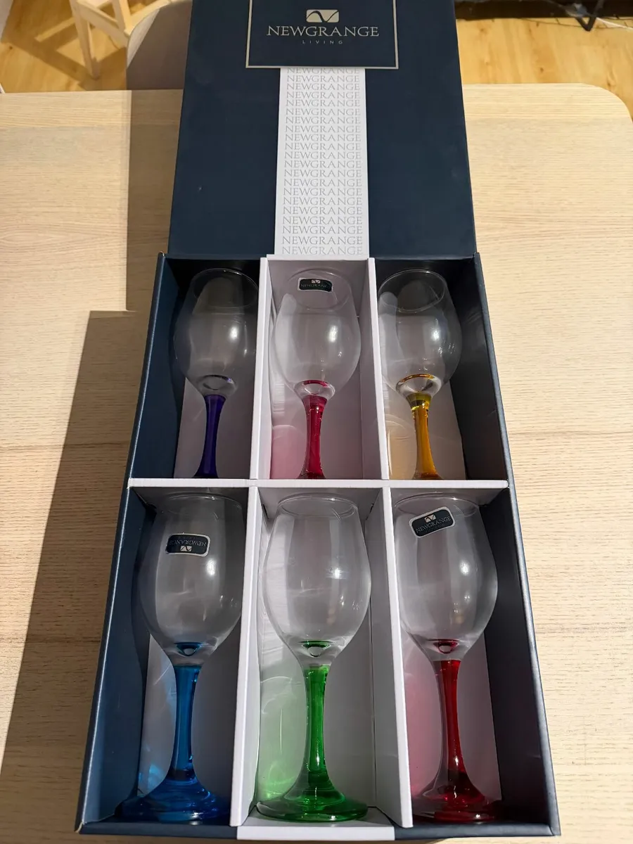 Newgrange rainbow wine glass set of 6