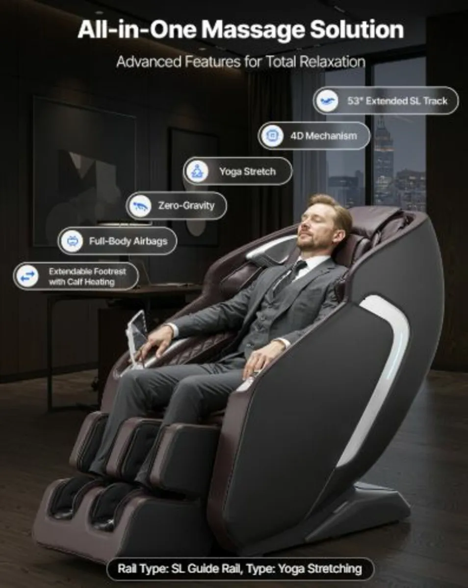 Massage Chair, 4D Full Body Zero Gravity Recliner - Image 2