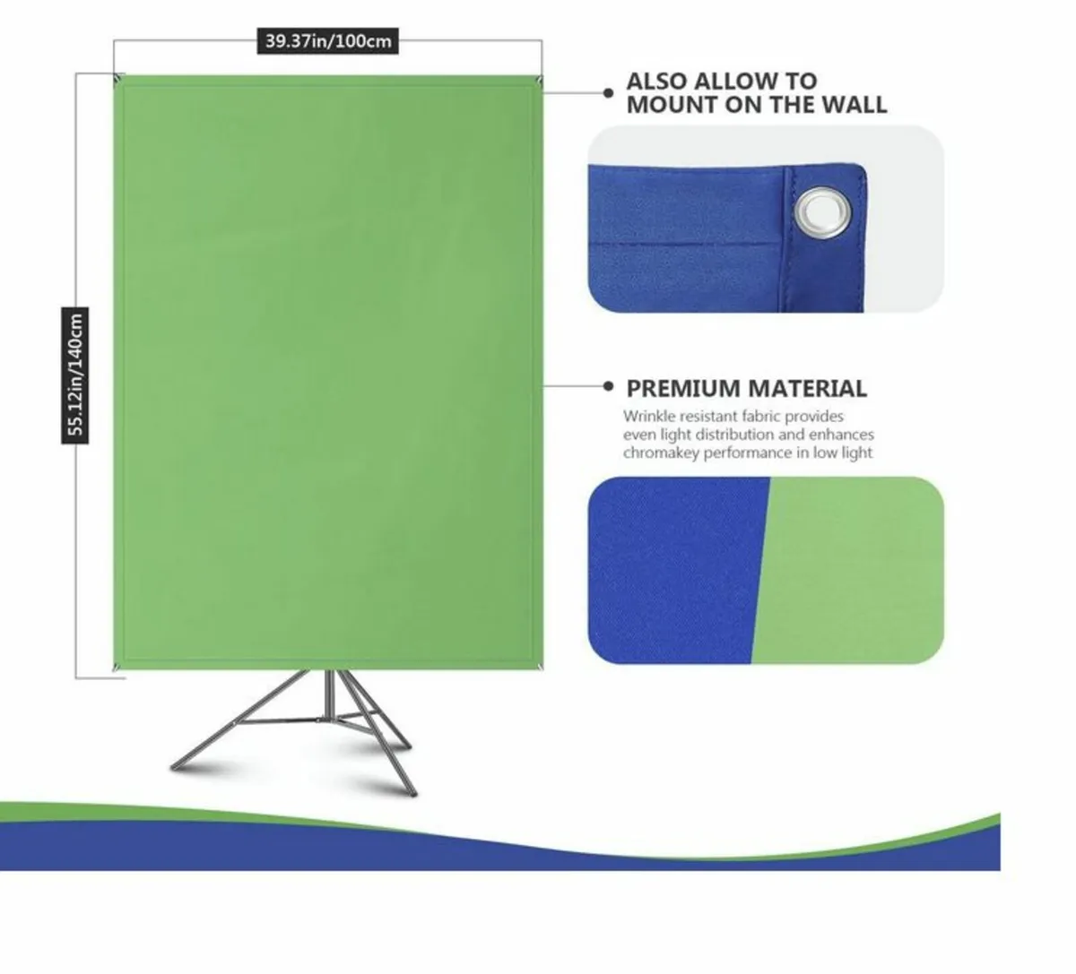 Blue/Green Backdrop for Video Shooting - Image 3