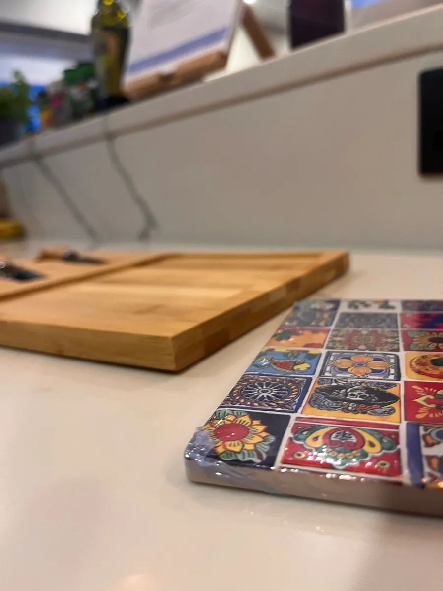 (Unopened) Wood & Textile Cheese Board - Image 3