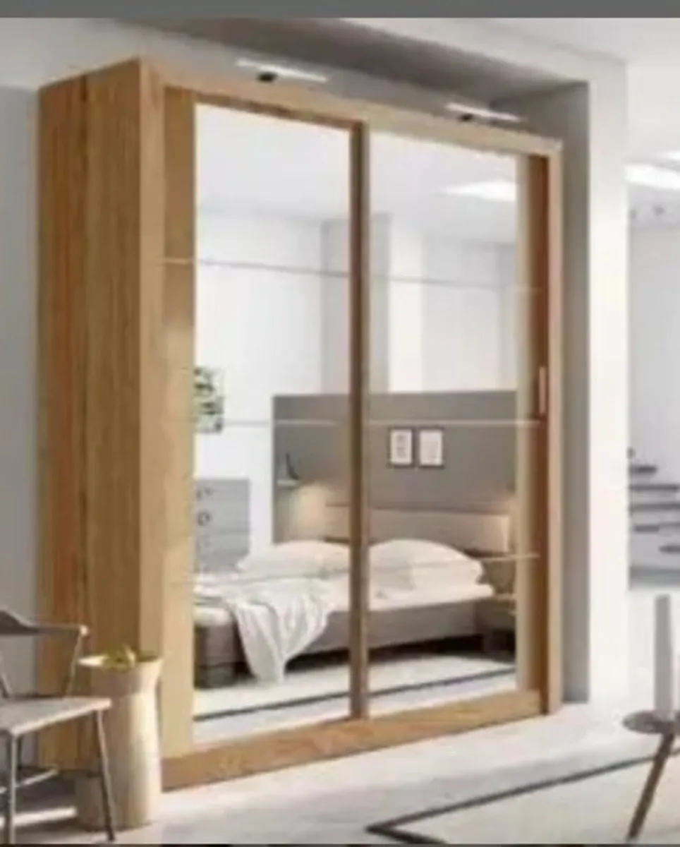 Cuba Sliderobe 1.81m Oak Shetland. Free delivery - Image 1