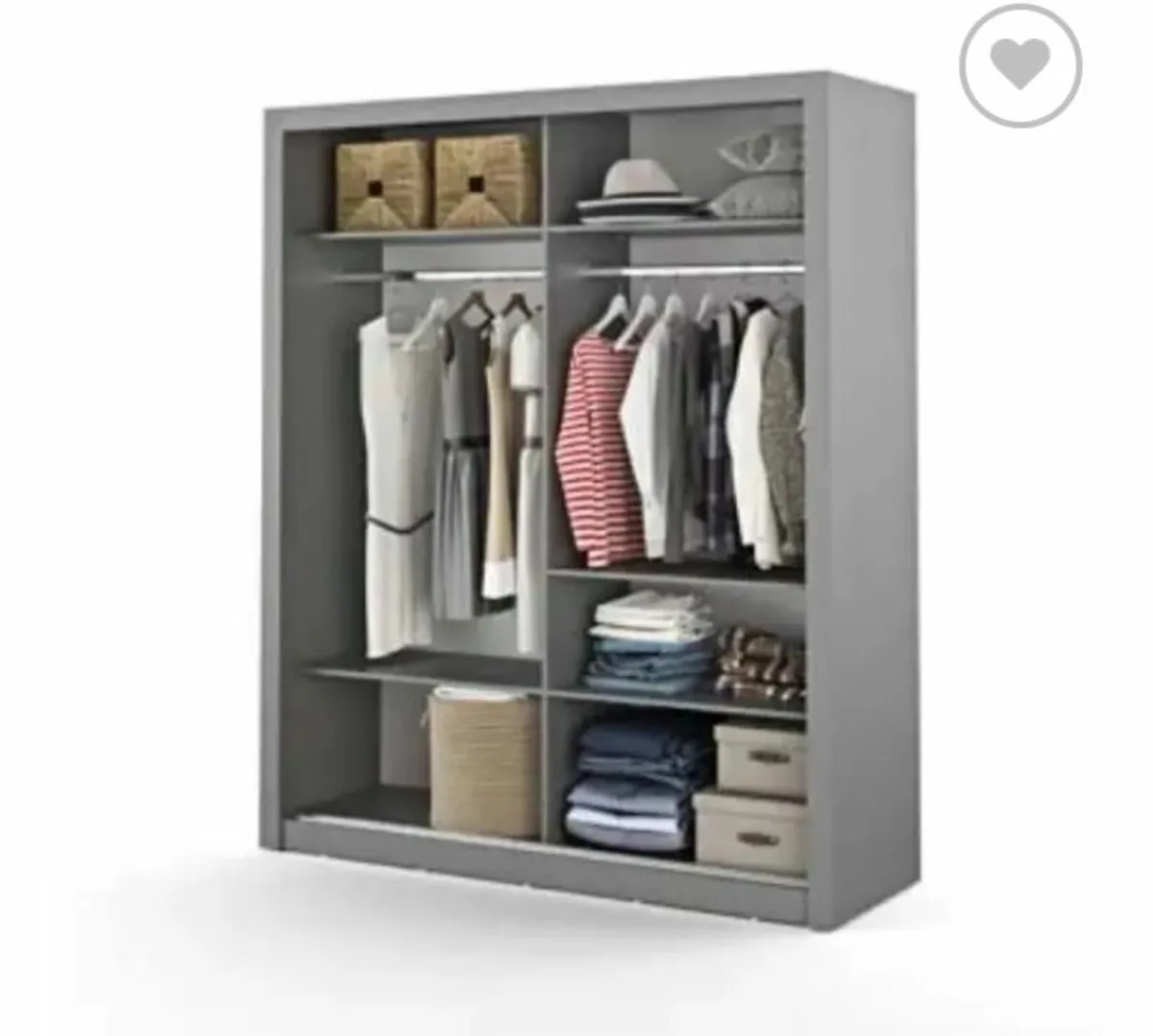 Cuba Sliderobe 1.81m Grey. Free home delivery - Image 2