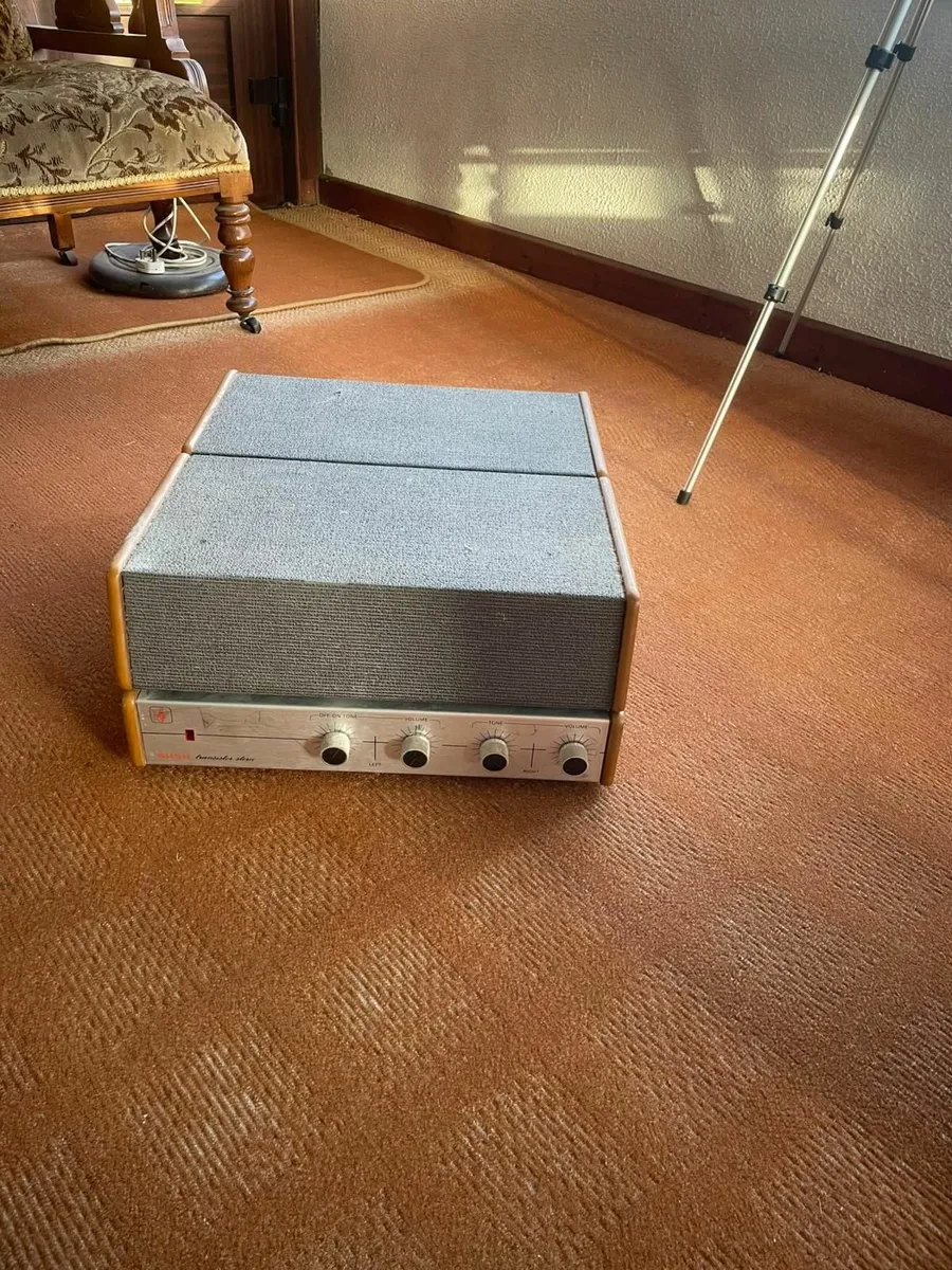 Antique furniture and old record player and discs - Image 3