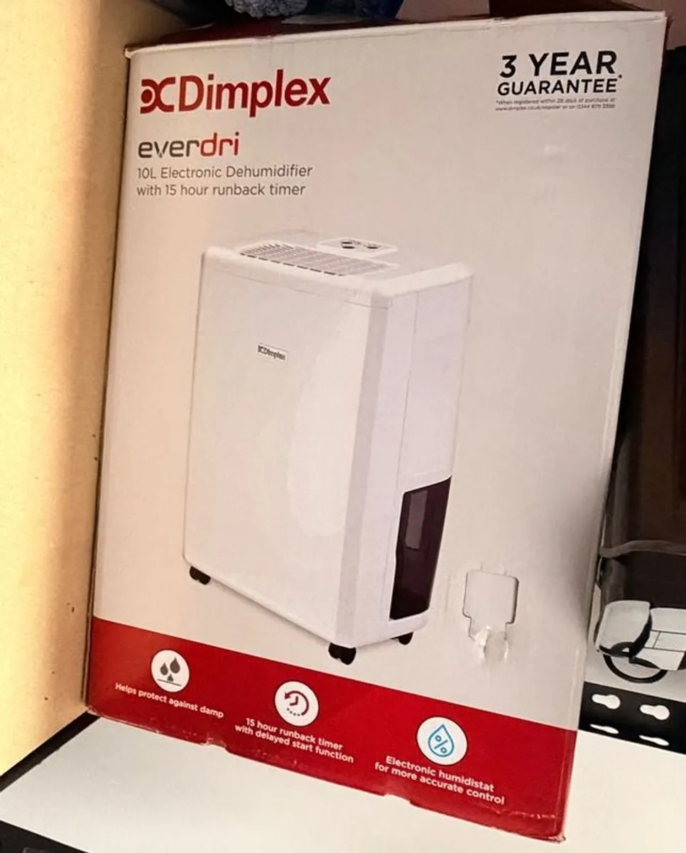 Dimplex 10L Freestanding Dehumidifier - White - Image 1
