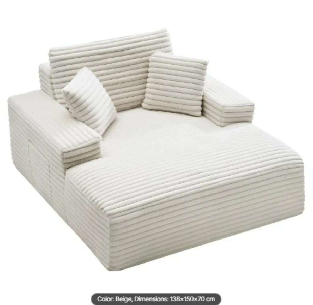 Chaise Lounge Chair,1380 mm Boneless Chaise Lounge - Image 1