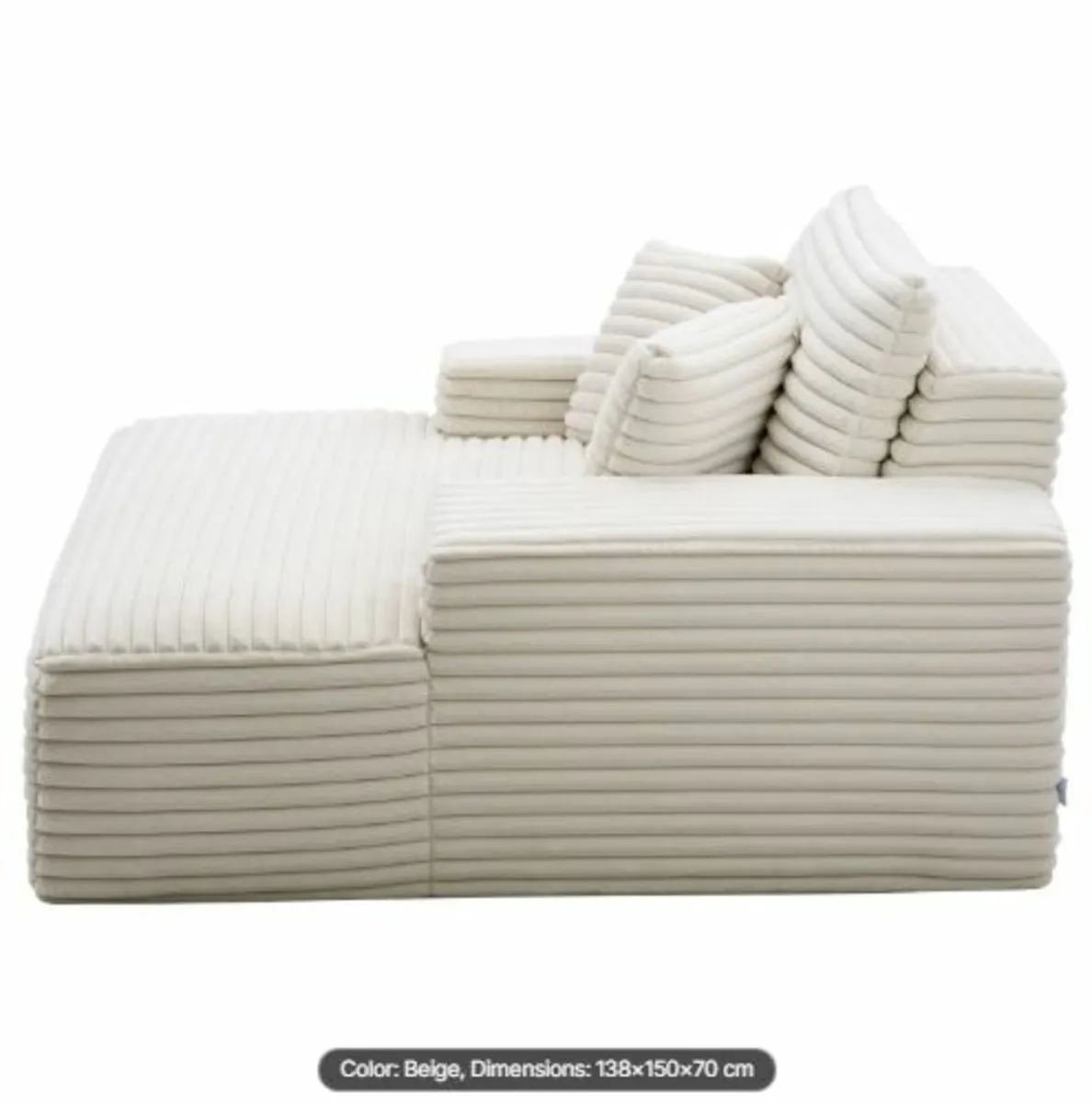 Chaise Lounge Chair,1380 mm Boneless Chaise Lounge - Image 4