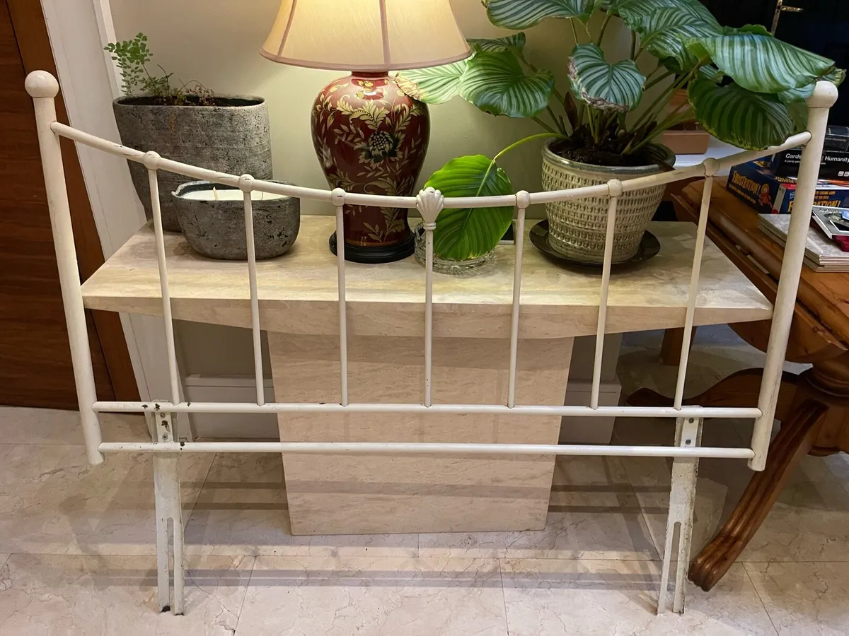 Lovely White Metal Double Size Wooden Headboard