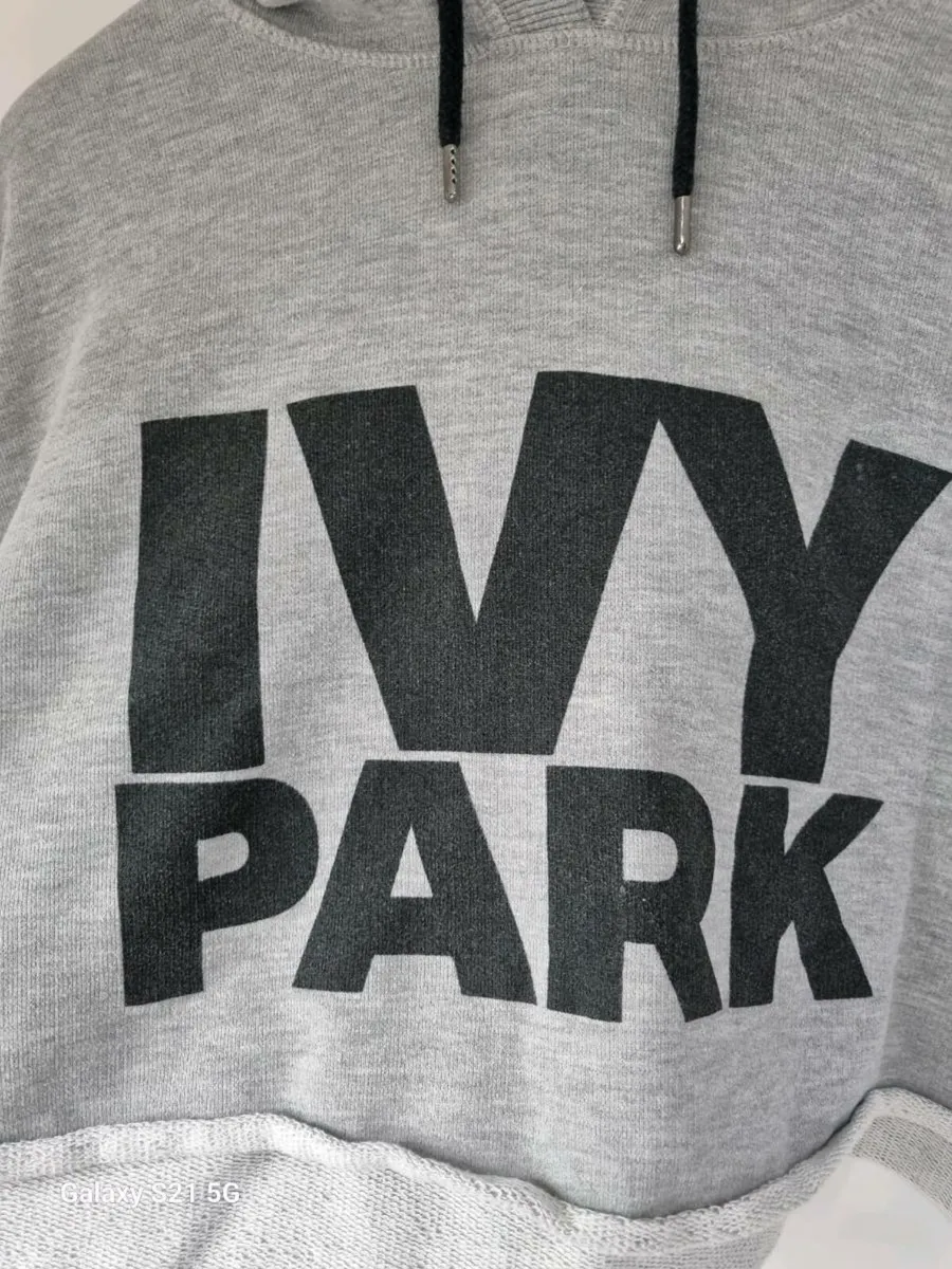 Ivy Park Grey Marl Cropped Hoodie - Size M - Image 2