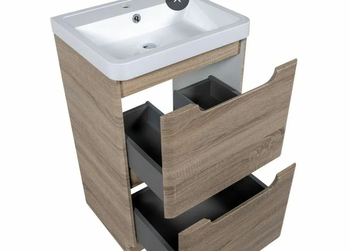 2 × brand-new vanity units with basins - Image 1
