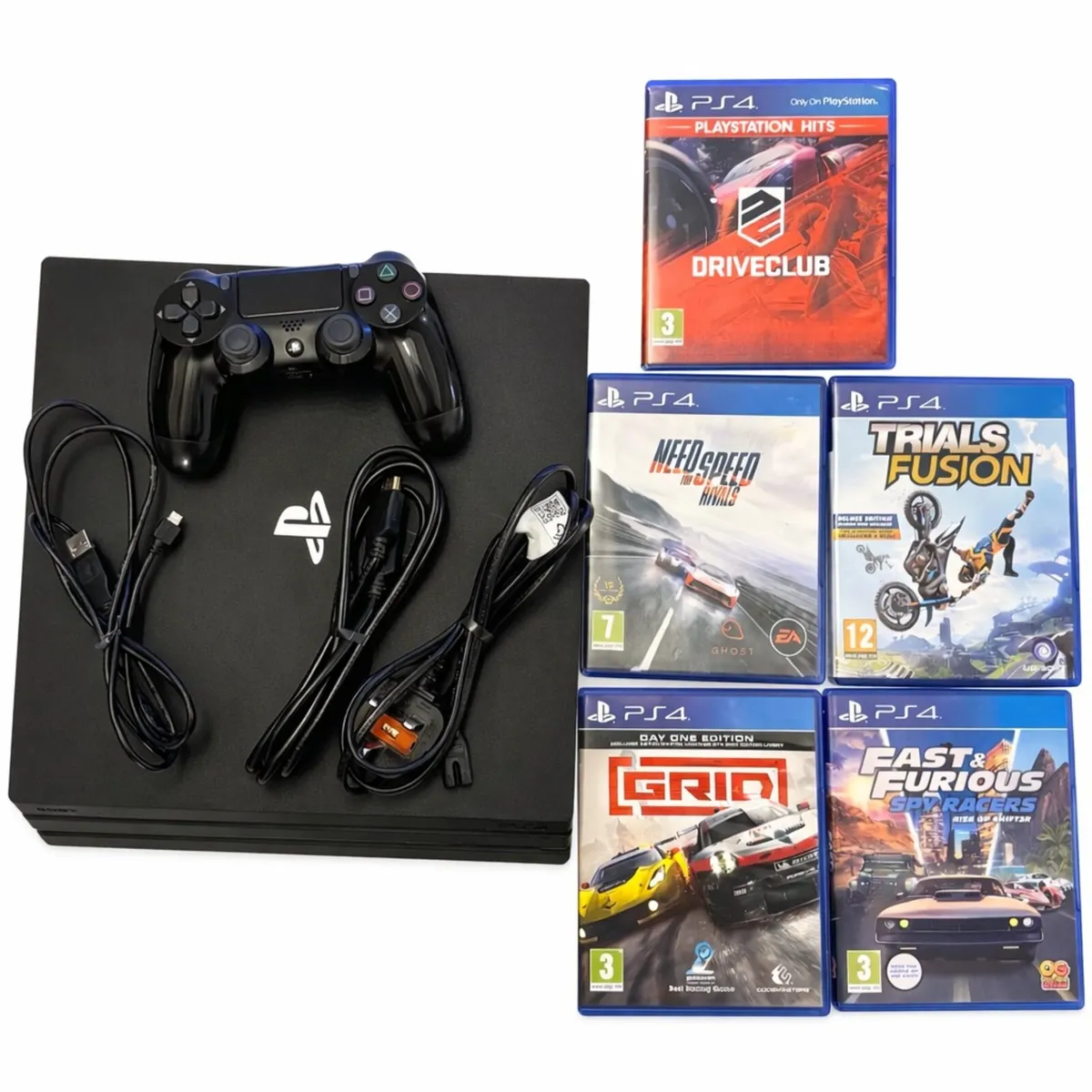 PlayStation 4 Pro + Controller + 5 Games - Image 1
