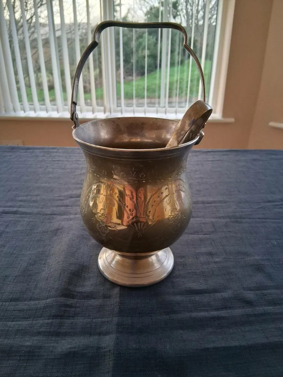 Silver Plated Ice Bucket With Tong's - Image 2
