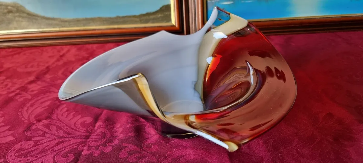 Murano Style Multi Color Art Deco Centerpiece Bowl - Image 4