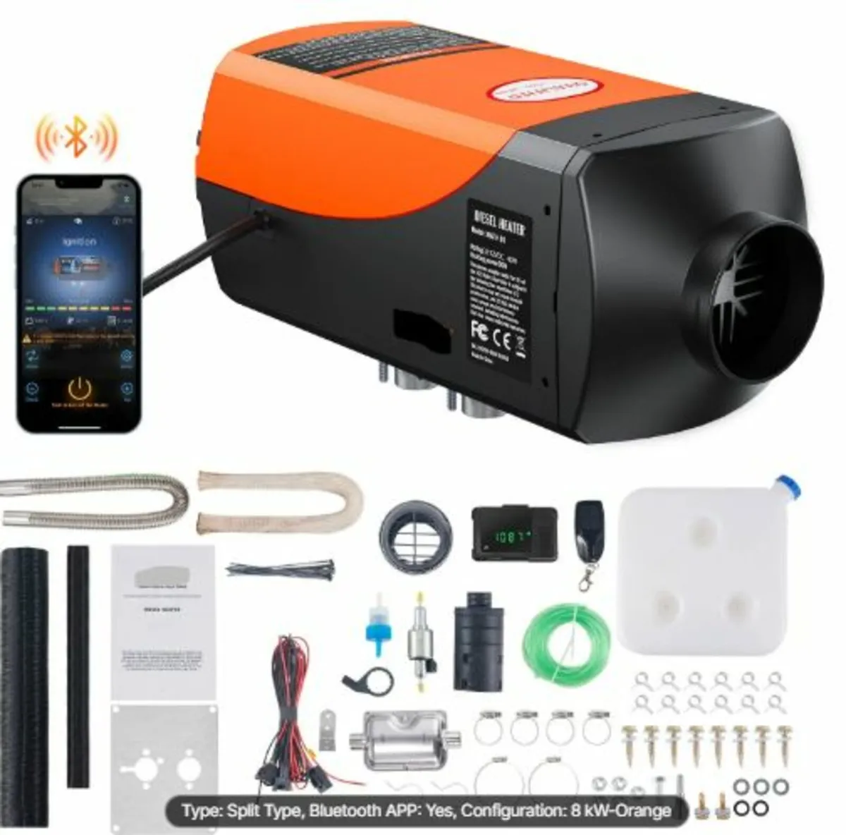 Bluetooth App Control Diesel Air Heater, 12V 5-8KW - Image 1