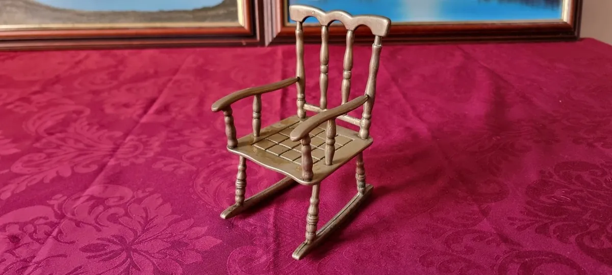 Solid Brass Decorative Rocking Chair Ornament - Image 4