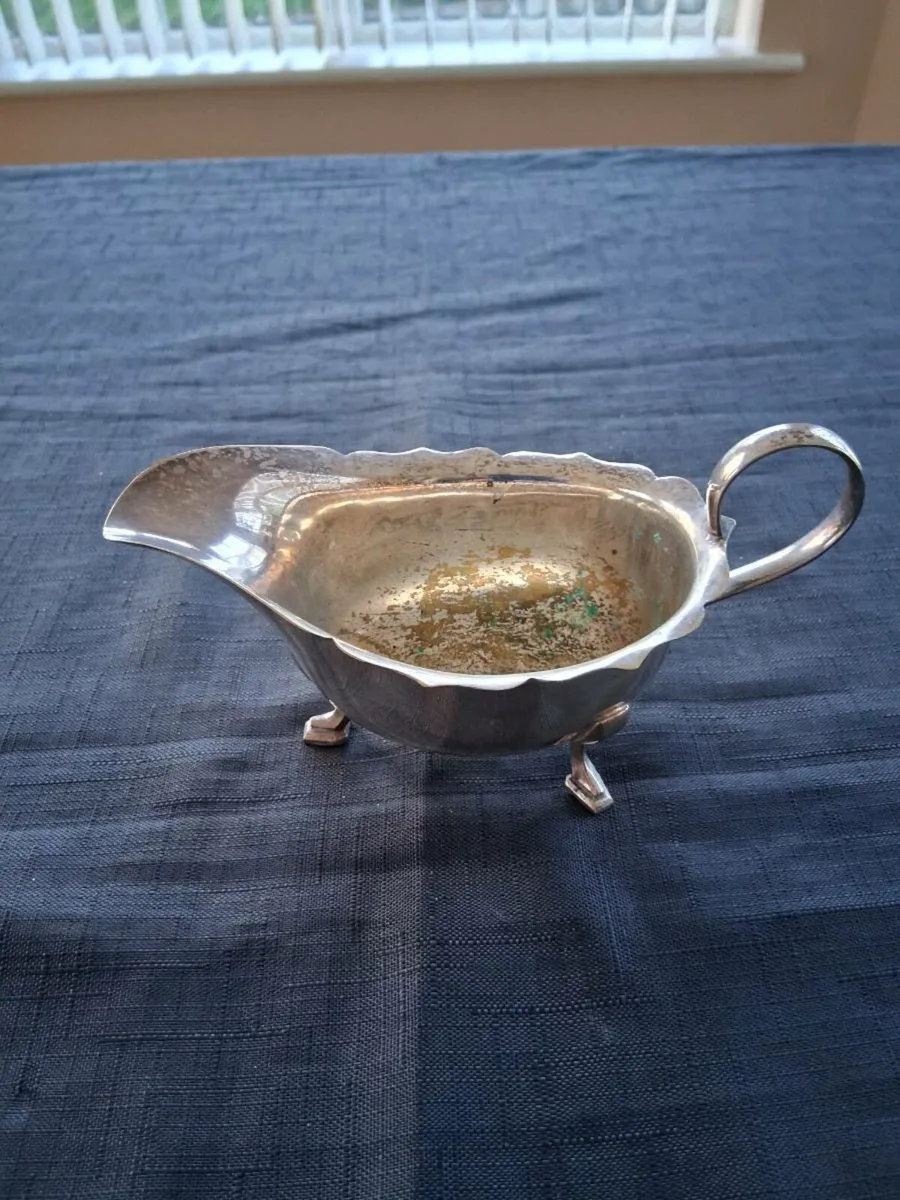 Small Silver Plated Gravy Boat - Image 1