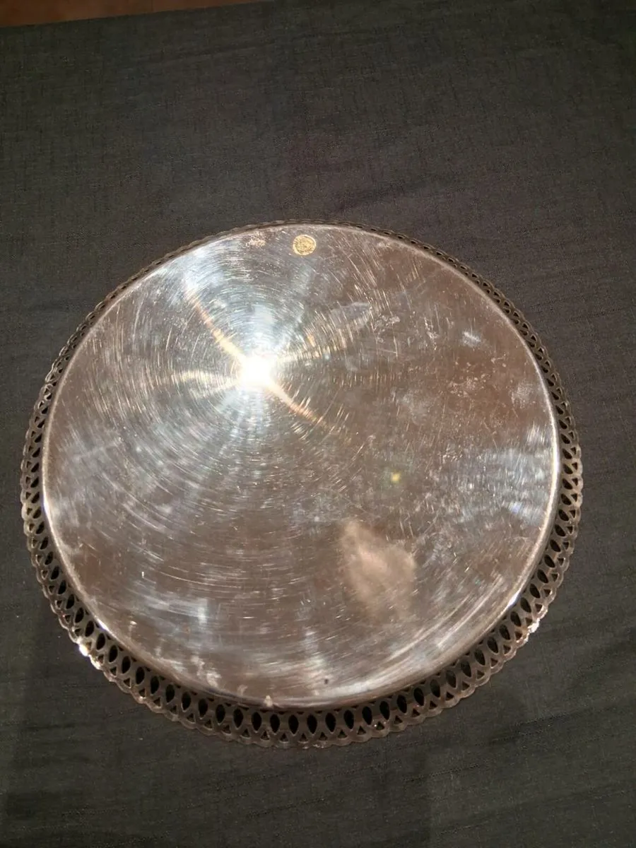 Metal Silver Plated Serving Tray - Image 2