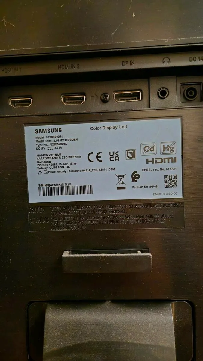 Samsung 28” 4K UHD Monitor (U28E590D) - Image 2