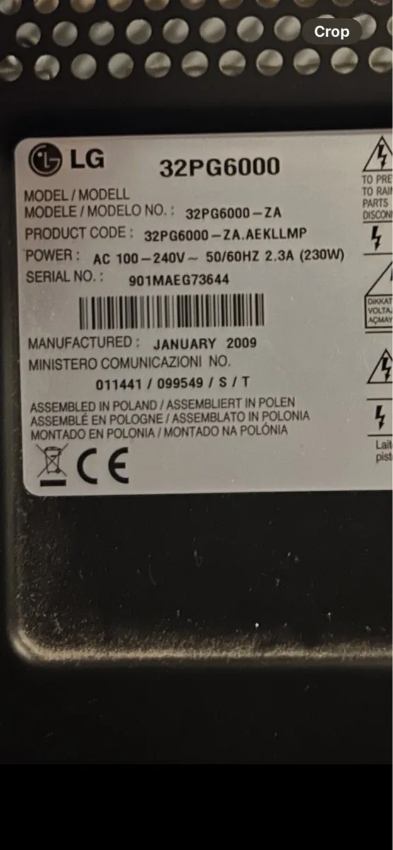 Lg 32” plasma hd tv - Image 2