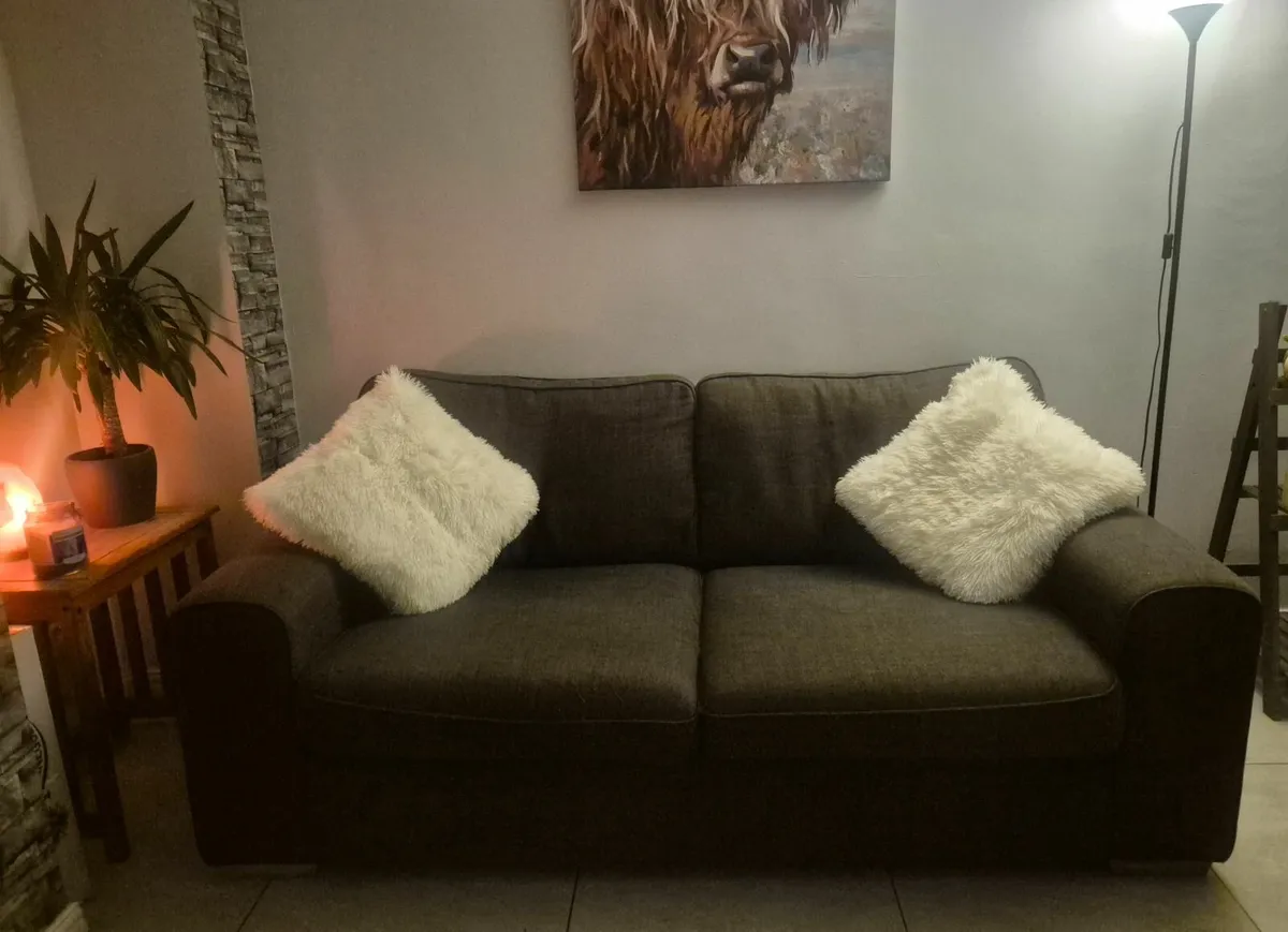 2 x Grey Sofas - Image 1