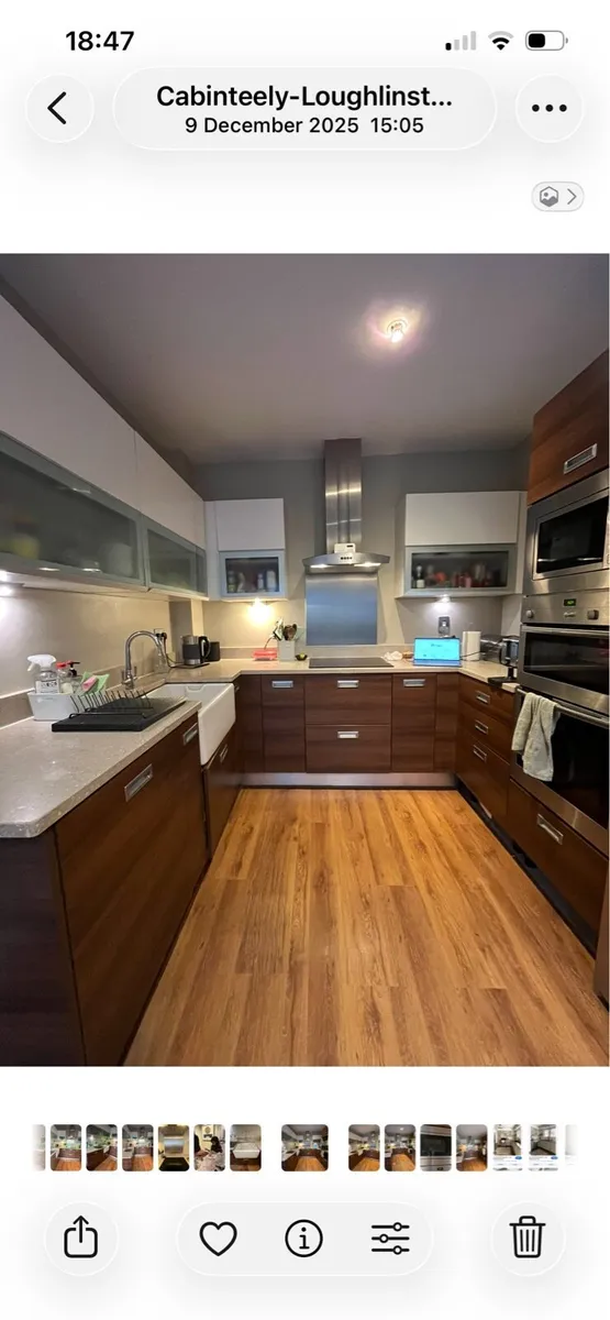 Kitchen cabinets, Belfast sink, neff double oven - Image 1